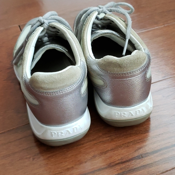 Prada Mint & Silver Sneakers - Picture 6 of 10